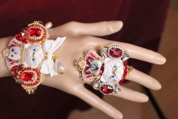 A hand with two different rings on it