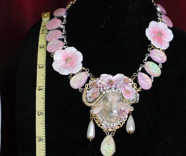 SOLD! 6436 Art Jewelry Genuine Triplet Opal Water Buffalo Massive Necklace - Image 4