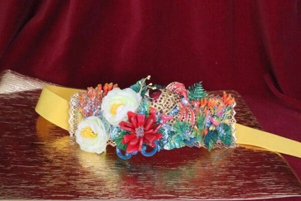 SOLD! 6484 Art Jewelry Nautical Enamel Fish Coral Reef Waist Belt Size S, L, M - Image 4