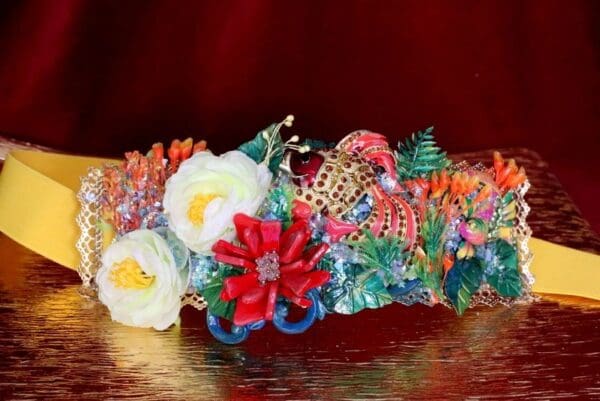 SOLD! 6484 Art Jewelry Nautical Enamel Fish Coral Reef Waist Belt Size S, L, M - Image 7