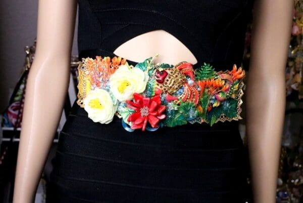 SOLD! 6484 Art Jewelry Nautical Enamel Fish Coral Reef Waist Belt Size S, L, M - Image 3