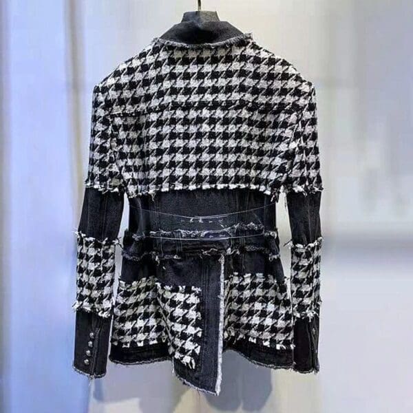 6523 Runway 2019 Hounds-tooth Jean Oversized Blazer - Image 4