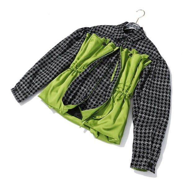 6559 New-Yorker Grunge Over-sized Hounds-tooth Bomber - Image 2