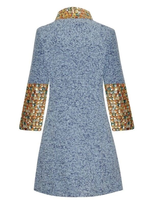 6735 Runway 2020 Embellished Festive Wool Blend Coat - Image 4