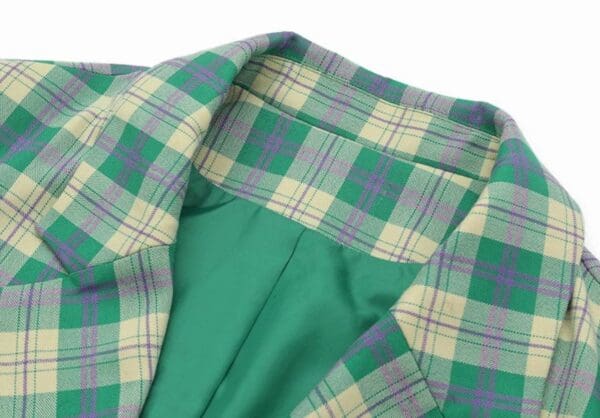 6809 2020 Check Green Lime Oversize Blazer - Image 4