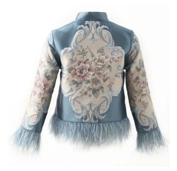 6814 2020 Silky Touch Asian Feather Chic Blazer - Image 4