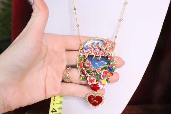 7137 Enamel Genuine Opal Necklace - Image 3