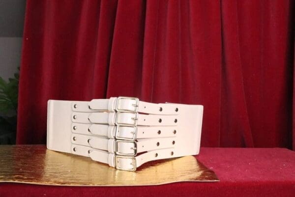 A close up of a belt on top of a table