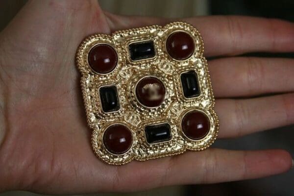 885 Coco Byzantine Huge Antique Style Brooch