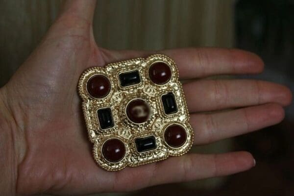 885 Coco Byzantine Huge Antique Style Brooch - Image 2