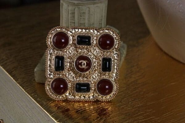 885 Coco Byzantine Huge Antique Style Brooch - Image 3