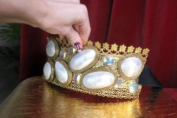 SOLD! 7551 Art Jewelry Nautical Genuine Mother Of Pearls Gemstones Corset Waist Belt Size S, L, M - Image 5