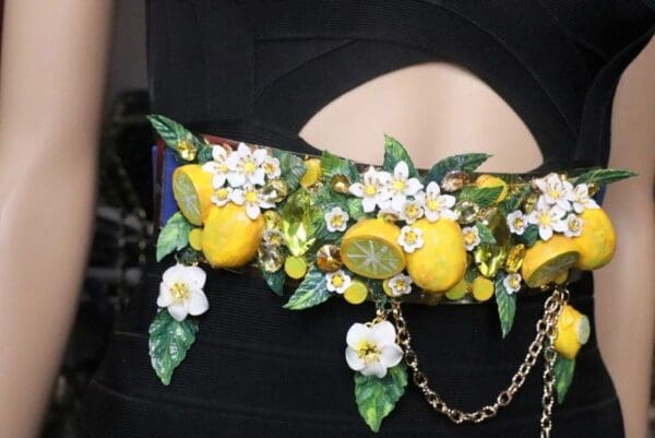 SOLD! 7554 Baroque Runway Sicilian Vivid Lemon Fruit Corset Waist Belt Size S, L, M - Image 8