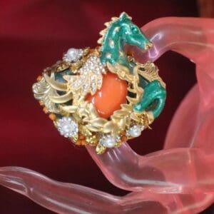 A close up of a ring on someones finger
