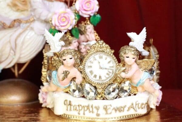 SOLD! 7969 Rococo Bridal Cherubs Angels Flower Doves Full Tall Crown Headband - Image 2
