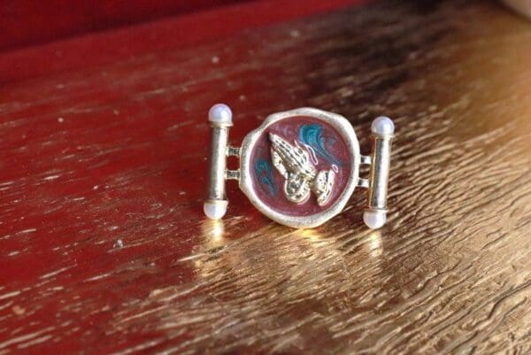 A close up of the butterfly on a pin