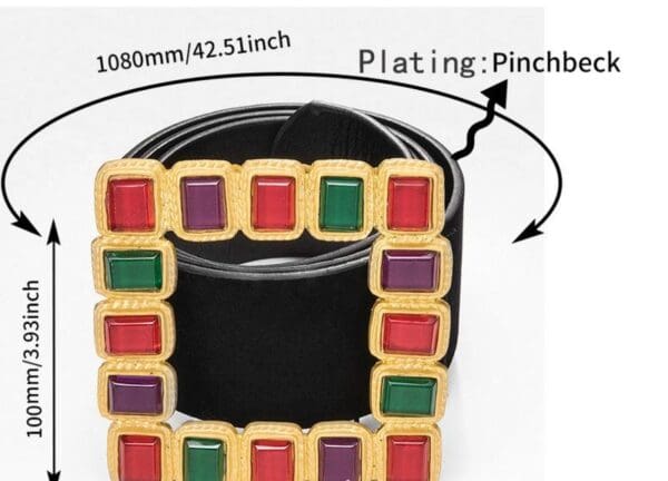 A picture of the back side of a belt.