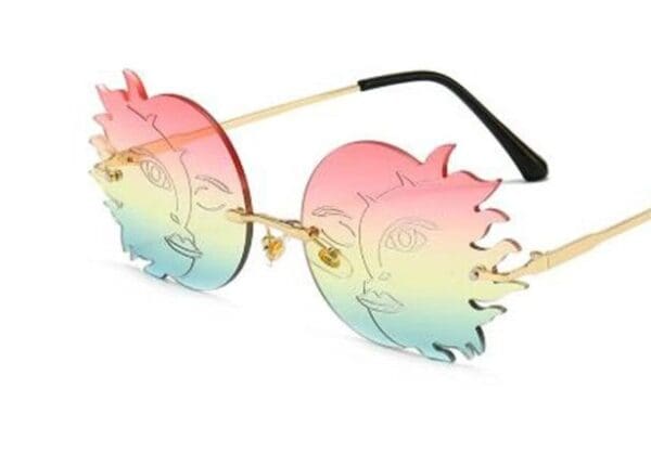 8041 Art Nouveau Sun Moon Colorful Sunglasses