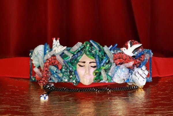 SOLD! 8597 Art Jewelry Medusa Gorgon Embellished Waist Gold Belt Size S, L, M - Image 5