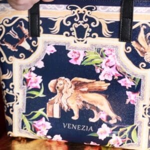 A bag with a picture of venice on it.