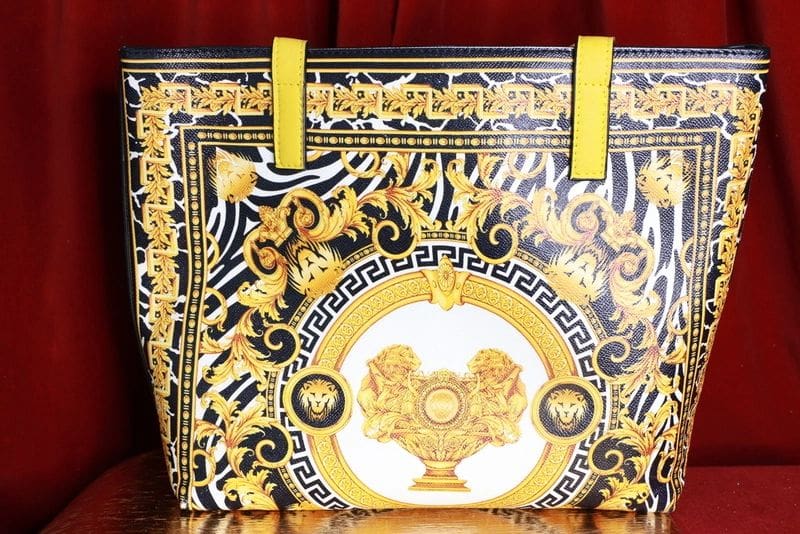 A bag with a picture of a vase on it