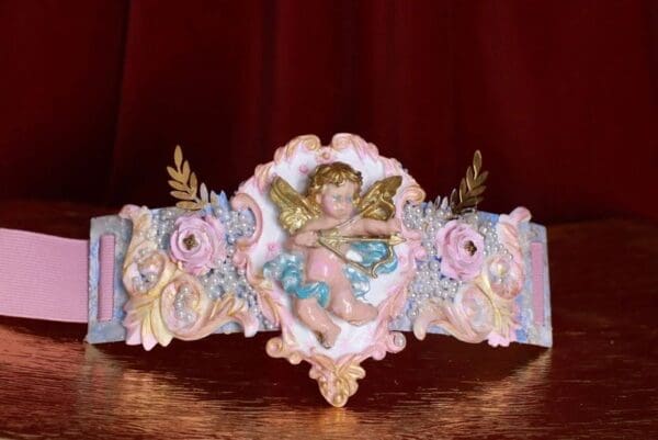 A close up of a statue on top of a table