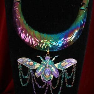A necklace with a butterfly on it