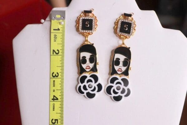 9196 Madam Coco Massive Camellia Earrings - Image 6