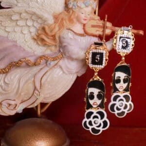 9196 Madam Coco Massive Camellia Earrings