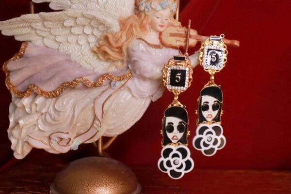 9196 Madam Coco Massive Camellia Earrings