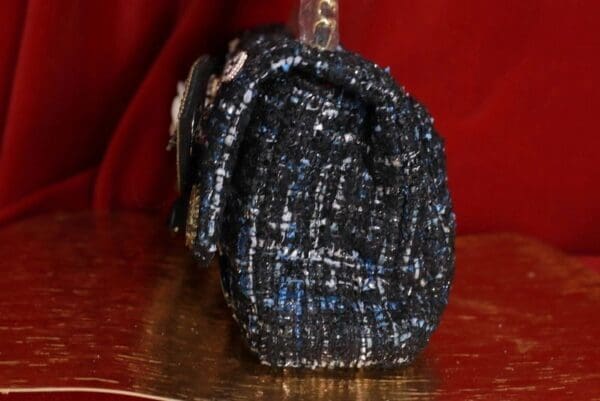 9198Tweed Madam Coco Embellished Handbag Crossbody - Image 7