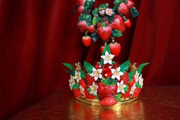9583 Vivid Strawberries Baroque Headband Crown - Image 2