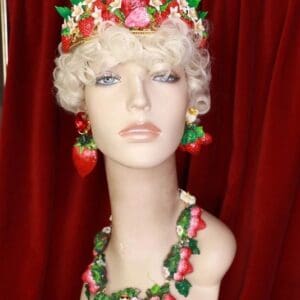 9583 Vivid Strawberries Baroque Headband Crown