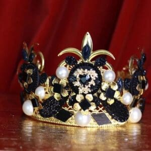 9597 Baroque Black Rhinestones Statement Headband