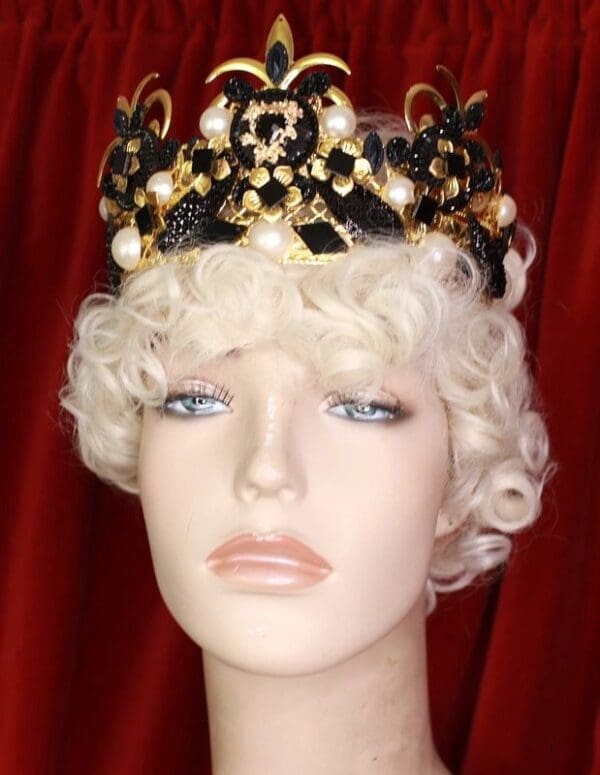 9597 Baroque Black Rhinestones Statement Headband - Image 7