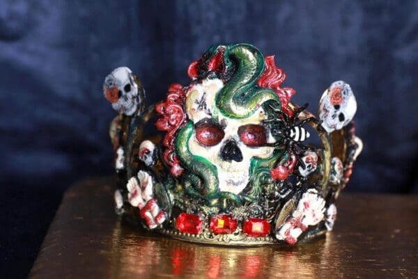 9681 Halloween Goth Scull Crown Headband