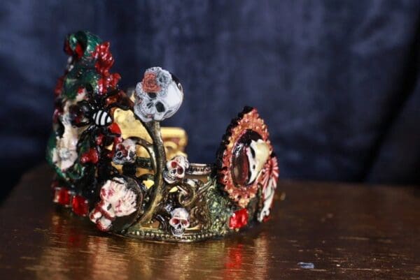 9681 Halloween Goth Scull Crown Headband - Image 5