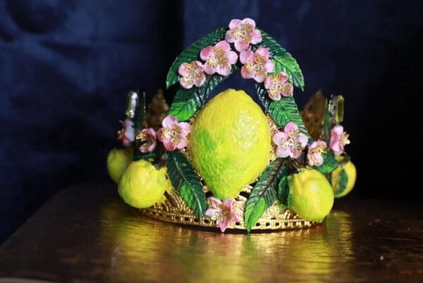 9780 Baroque 3D Effect Lemon Fruit Statement Headband - Image 2