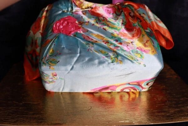 A bag that is sitting on top of a table.