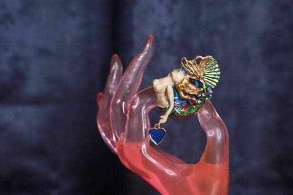 SOLD! 9867 Enamel Mermaid Adjustable Cocktail Ring - Image 2