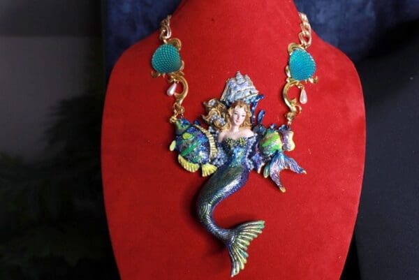 SOLD! 9903 Art Jewelry Huge Mermaid Massive Necklace - Image 2