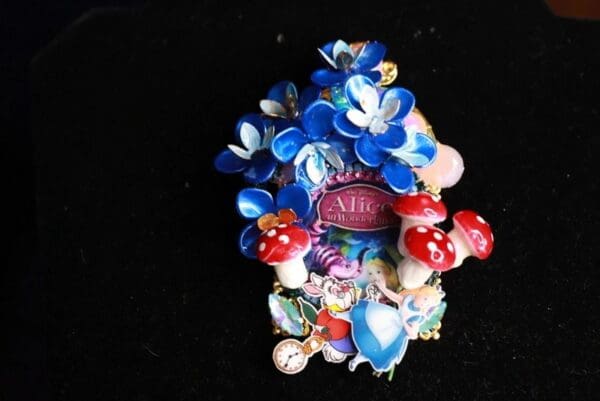 A close up of some colorful flowers and mushrooms
