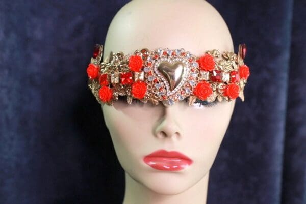 10121 Baroque Sacred Heart Red Headband - Image 3