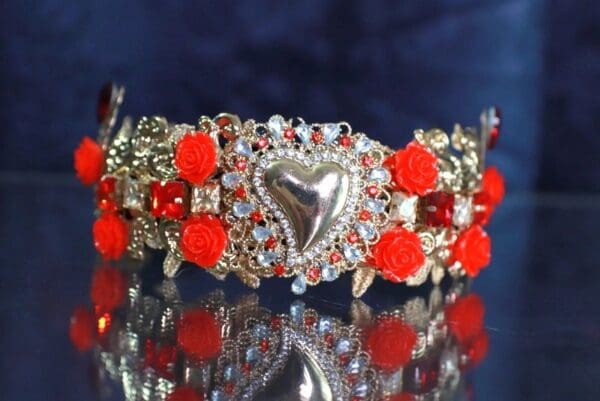 10121 Baroque Sacred Heart Red Headband - Image 2