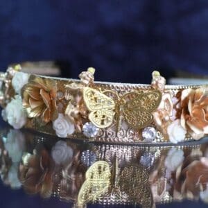 10122 Baroque Cherubs Gold Filigree Headband