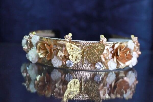 10122 Baroque Cherubs Gold Filigree Headband