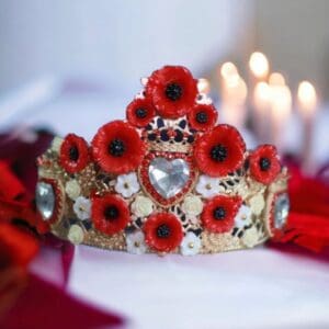 10119 Baroque Sicilian Poppy Sacred Hearts Headband
