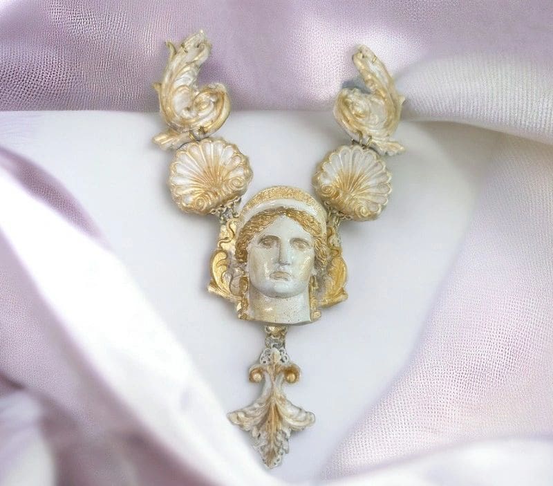 A necklace with a face on it