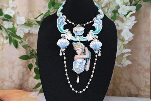 SOLD! 10162 Mermaid Virgo Nautical Massive Necklace - Image 4