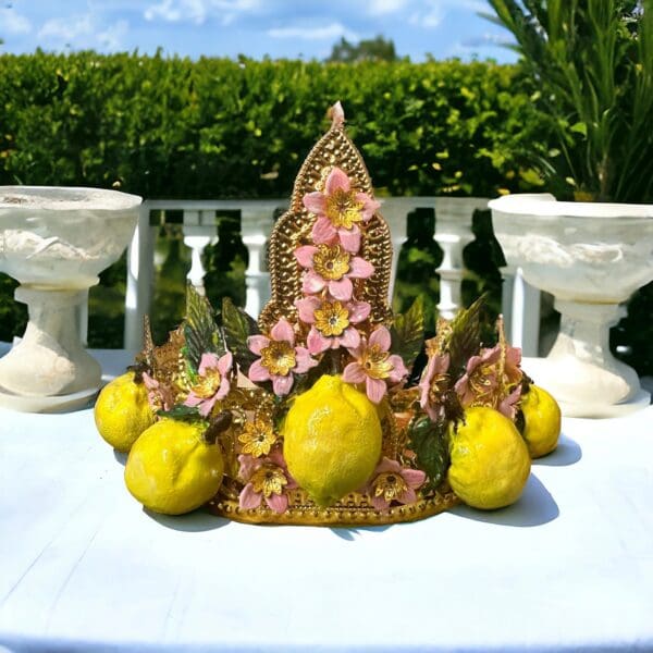 SOLD! 10220 Vivid Sicilian Lemon Baroque Headband Crown